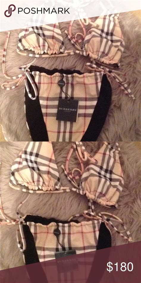 burberry girls bathing suit|Burberry plaid bikini.